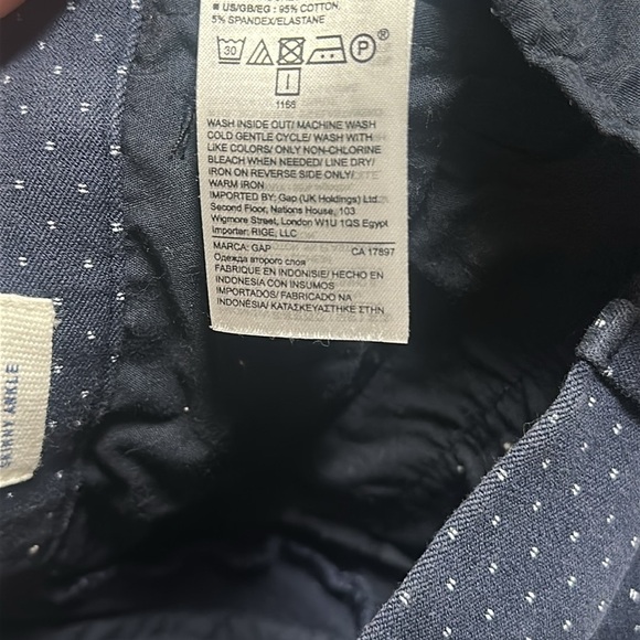 GAP Dark Blue Skinny Ankle Pants with White Dots - Picture 10 of 12